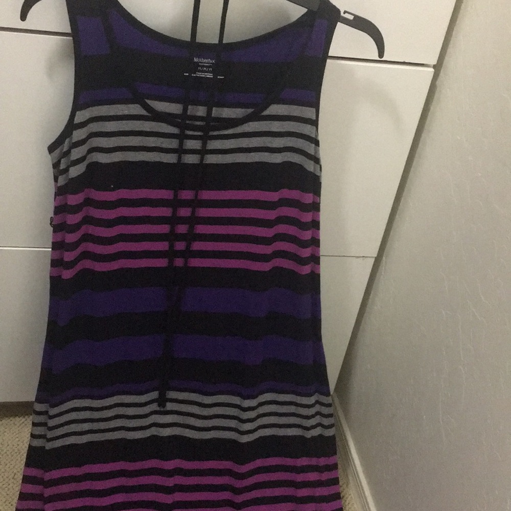 Motherhood maternity striped maxi dress